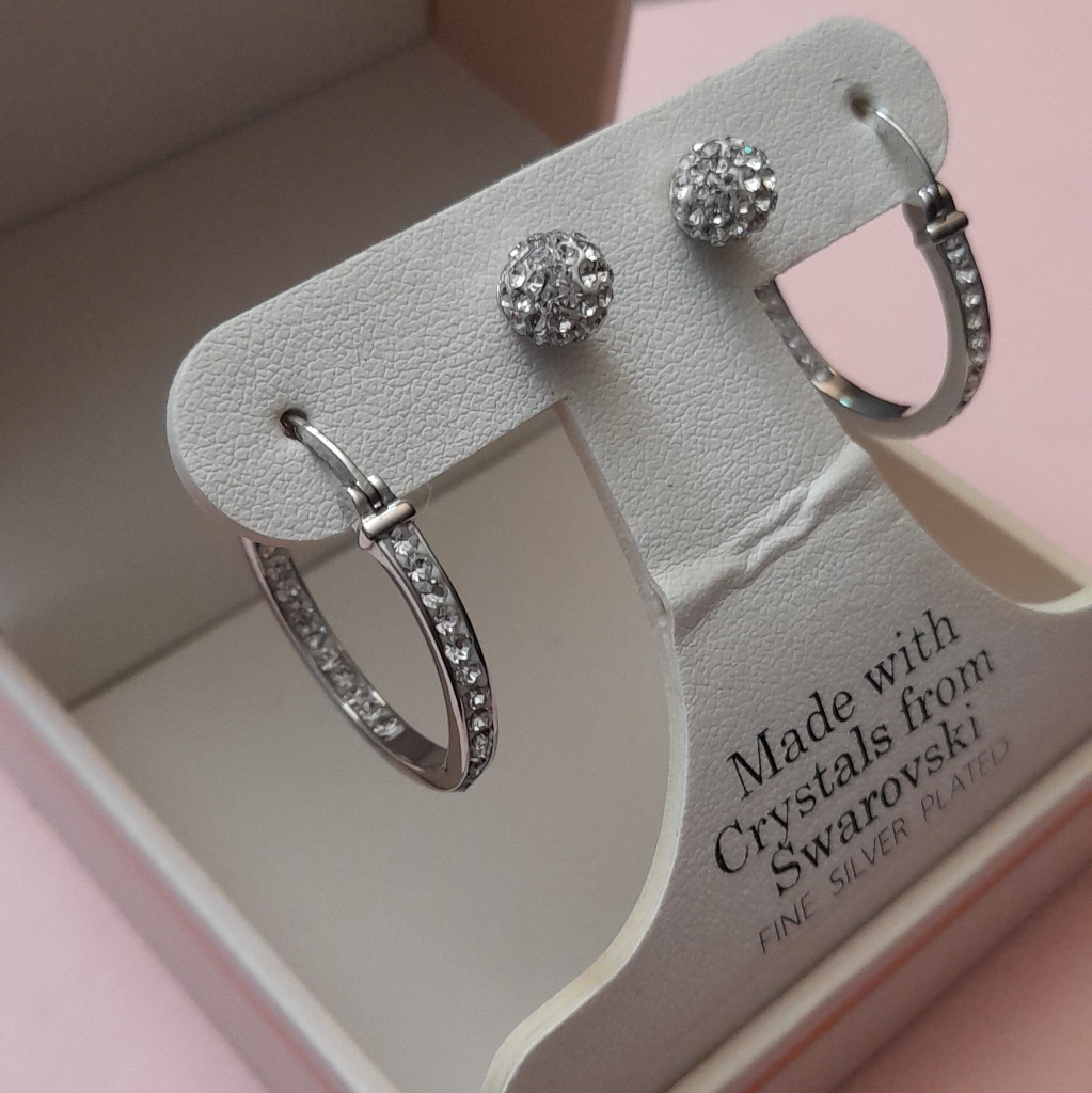 Sofia James Ny Swarovski Pave Silver Plated Earrings